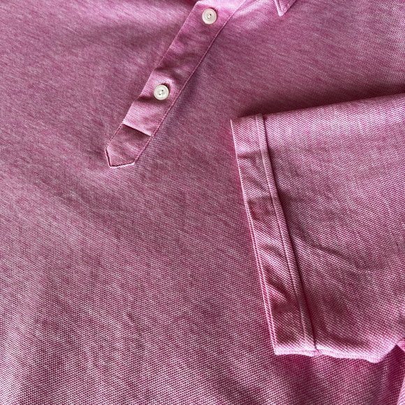 Eton Oxford Pique Contemporary Fit Popover Shirt Pink L - Picture 4 of 15